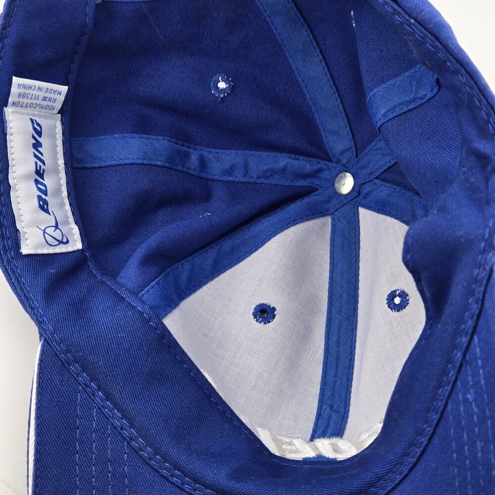 Boeing Logo Baseball Cap Hat Blue Embroidered Adjustable Strapback Cotton - Picture 11 of 14